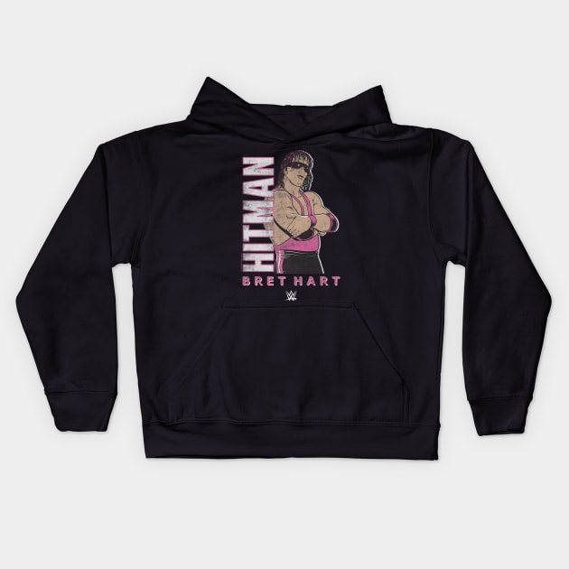 Bret Hart Hitman Distressed Kids Hoodie by Holman